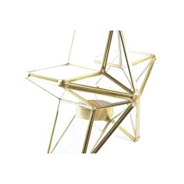 Portavela Navidad Moderna DKD Home Decor Dorado Plateado 8 x 16 x 16 cm (2 Unidades)