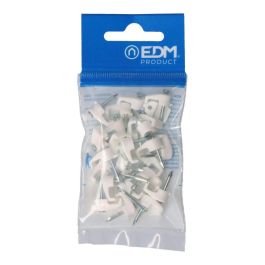 Edm Grapa para cable Nº1 manguera plana 2 x 1,5 mm blanca blister 25 uds Precio: 2.50000036. SKU: S7916770
