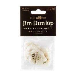 Dunlop Pack 72 Púas Genuine Celluloid Classic Blanco Perlado - Heavy