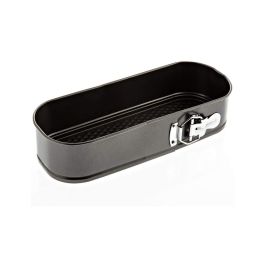 5Five Molde Rectangular Desmontable 31x12 cm Negro de Metal para Repostería, Base Antiadherente