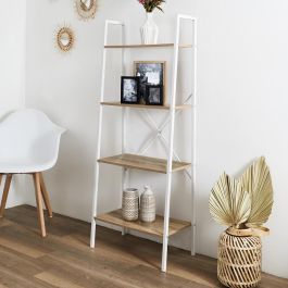 Home Deco Factory Estantería 60x32.5 cm Colección Essentiel Modelo Loka Blanca 4 baldas Altura 148 cm