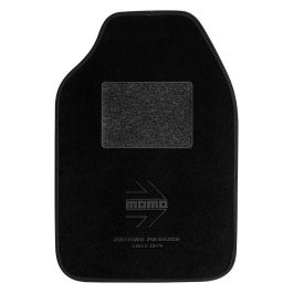 Momo MOMLCM4A8BK Set 4 Alfombrillas Coche Universales Antideslizantes Reforzadas Poliéster Negro-Blanco para Vehículos Momo MOMLCM4A8BK Set 4 Alfombrillas Coche Universales Antideslizantes Reforzadas Poliéster Negro-Blanco para Vehículos