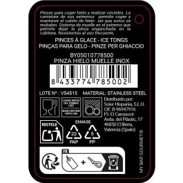 Inde Pinza para Hielo de Muelle Inoxidable My Bar - 18.7 x 3.5 x 2 cm (24 Unidades)