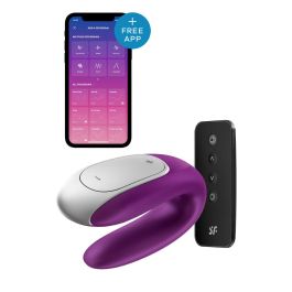 Satisfyer Double fun vibrador parejas violeta bluetooth app Precio: 40.49999954. SKU: SLC-83051