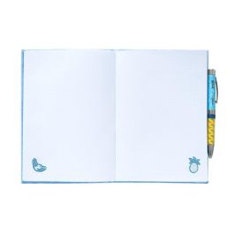 ERIK Cuaderno A5 Stitch Disney de felpa con 90 hojas bullet y Bolígrafo Proyector (pilas incluidas)