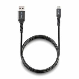 NGS KNOT-AC Cable USB 2.0 A a Tipo-C, Carga Rápida 12W, Datos 480Mbps, 1 metro, Trenzado Negro