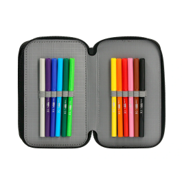 Antartik Plumier Escolar Triple Cremallera Color Menta 36 Piezas