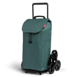 Gimi Carro de la compra Tris Urban Verde 52L - 168423, marco acero/resina, bolsa extraíble, 6 ruedas para escaleras
