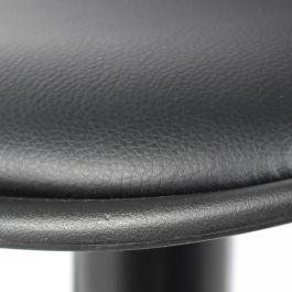 Home Deco Factory Taburete Bar Isak Negro Colección Industriel - Asiento Acolchado, Altura Regulable 83-104 cm