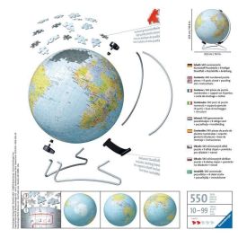 Ravensburger Puzzle 3D Globo Terráqueo Educativo de 540 piezas, montaje sencillo sin pegamento para +10 años.