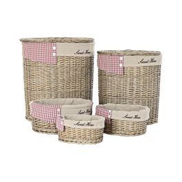 Cesta Ropa Cottage DKD Home Decor Natural Rojo 37 x 56 x 51 cm Set de 5 Precio: 74.91715. SKU: S3028981