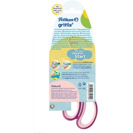 Pelikan griffix Schulschere spitz Rechtshänder SweetBerry Blister - Tijeras Escolares para Niños, Diestros, Corte Recto, Mango Ergonómico, Rosa