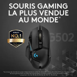Logitech Ratón Gaming G502 HERO, Óptico HERO 16K, 16000 dpi, RGB, Inalámbrico