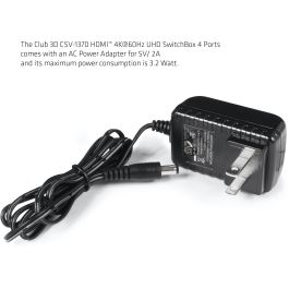 Club3D HDMI Switch Box 4 Entradas 1 Salida 4K Ultra HD 60Hz compatible con HDMI 2.0a, HDCP, con mando a distancia