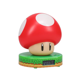 Wondee Despertador Super Mario Mushroom con Luz de Noche Digital