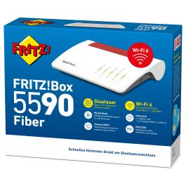 AVM Fritz! Box 5590 Fiber Router WLAN Wifi-6 Doble Banda Ethernet Blanco