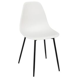 Home Deco Factory Silla Gustav Blanca Estilo Escandinavo Asiento Polipropileno Patas Hierro Negro