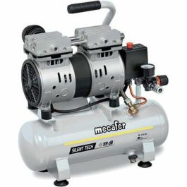 Mecafer 425513 Compresor de aire silencioso Silent Tech 59 dB, 6L, 0.5 HP, motor sin escobillas, sin aceite, gris Precio: 176.94999949. SKU: B1344GH9KL