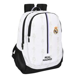 Mochila Escolar Real Madrid C.F. Negro Blanco (32 x 44 x 16 cm)