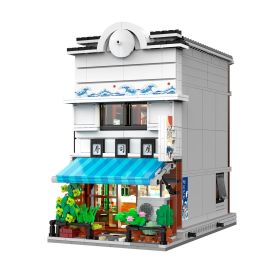 CADA Restaurante de Sushi C66018W 1665 Piezas, Diseño Japonés Modular con Luces LED, Compatible con Otras Escenas