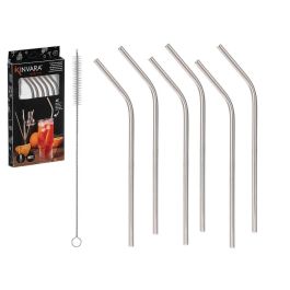 Kinvara Set 6 Pajitas de Acero Inoxidable Reutilizables con Limpiador, 21 cm, Aptas para Lavavajillas (24 Unidades) Precio: 41.50000041. SKU: B178PV4HL2