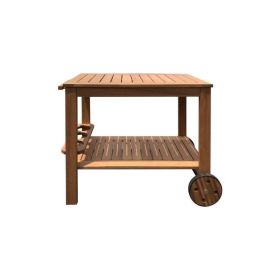 Carrito de Jardín de Madera Eucalipto FSC con Estante Retráctil, Soporte para Botellas y 2 Ruedas - 91.8x49.9x74 cm Precio: 105.50000043. SKU: B1H9YSF69C