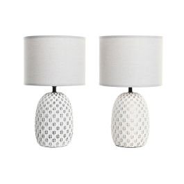 Lámpara de mesa DKD Home Decor Cobre Blanco Gres 220 V 40 W (24 x 24 x 40 cm) (2 Unidades) Precio: 54.58999942. SKU: B149F3HV6E