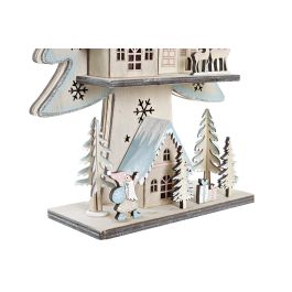 DKD Home Decor Árbol Navidad Fantasia Madera y LED Rojo Verde 23 x 9 x 47 cm (2 Unidades)