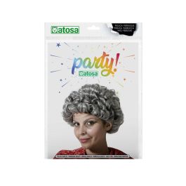 Peluca Anciana Gris 120gr - Rizos Cortos para Disfraz de Abuela o Personaje de Época / Teatro