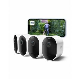 Arlo AAAOU33059 Pro 5 2K+ Cámara de Seguridad Conectada - 4 Cámaras - Visión Nocturna a Color - Wi-Fi Doble Banda