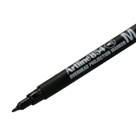 Artline Rotulador Permanente EK-854 Negro Punta Redonda 1 mm para Transparencias y Superficies