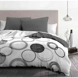 Home Linge Passion HOM3701393708296 Conjunto de edredones de microfibra, 240x260 cm, 2 fundas de almohada 63x63 cm, gris claro