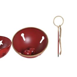 DKD Home Decor Decoración Colgante Navidad Tradicional Metal Rojo Verde Dorado Desmontable 42x48.5x42 cm (2 Unidades)