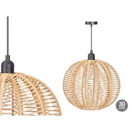 Giftdecor Lámpara de Techo Estrella de Cuerda 30 cm, Metal y Papel en Negro/Natural, E27 40W, 28x28x26 cm (Set de 4) Precio: 73.50000042. SKU: B1BZMGRG22