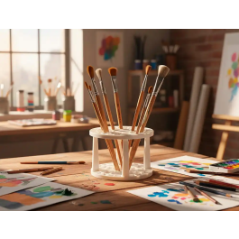 Liderpapel Soporte para Pinceles de Plástico con 46 Agujeros 14,5x14,5x10 cm