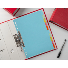 Q-connect Separadores DIN A4 Multitaladro Cartulina, Juego de 10 Unidades, Pestañas Colores Pastel