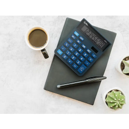 Liderpapel XF17 Calculadora de Sobremesa 8 Dígitos Solar y Pilas 127x105x24 mm Azul