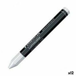 Staedtler Ceras Permanentes Lumocolor Omnigraph 236 Blanco (Set de 12) para Múltiples Superficies, Resistentes al Agua (Set de 12)