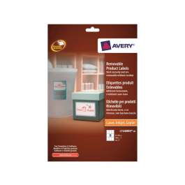 Avery Etiquetas Adhesivas Removibles Blancas 62x89 mm, 9 Etiquetas/Hoja, Compatibles Impresora Láser, Inyección Tinta, Fotocopiadora, Certificado FSC