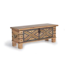 Giner y Colomer Baúl de Madera de Mango con Detalles Metálicos Color Natural 46x116x40 cm Precio: 423.4879. SKU: B1JE35SPZE