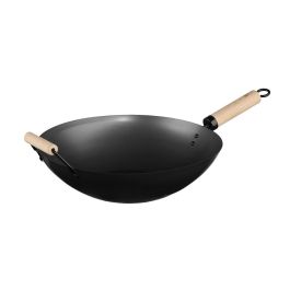 Secret Of Gourmet Wok de acero inoxidable con mango de madera, Ø35 cm, apto para todo tipo de fuego menos inducción Precio: 17.95000031. SKU: S7904086