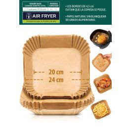 Inde Set 30 Bases Papel Airfryer Cuadradas 24 cm (24 Unidades)