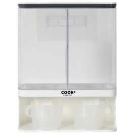 Cook Concept Dispensador 2 Compartimentos 3L para Cereales Café Frutos Secos con Vasos Graduados