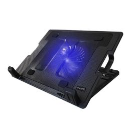 Ewent Soporte Base Refrigeración para Ordenador Portátil hasta 17", Ventilador Silencioso 125mm, 5 Ángulos Ajustables, 2 Puertos USB