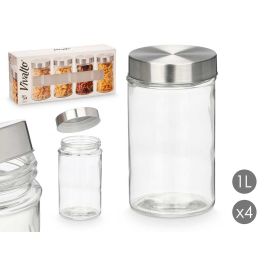 Set 4 Tarro Redondo Tapa Acero 1L Vivalto 41X18CM (8 Unidades) Precio: 73.50000042. SKU: B12CSMC9WS