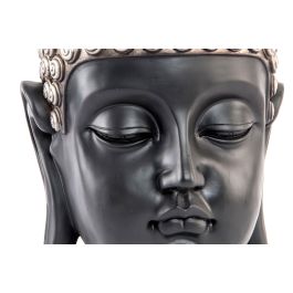 DKD Home Decor Figura Oriental Cabeza Buda Plateado Negro 24 x 49 x 27 cm