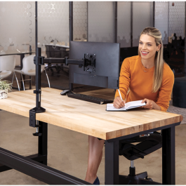 Fellowes Brazo para Monitor Individual Reflex Series TM Negro 8502501 - Ajuste Altura 45cm, Soporte hasta 32 pulgadas, Montaje en Poste, Gestión de Cables, VESA 75x75/100x100