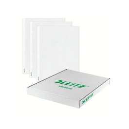 Funda multitaladro Leitz con fuelle DIN A4, 170 mc, cristal, pack 10 unidades