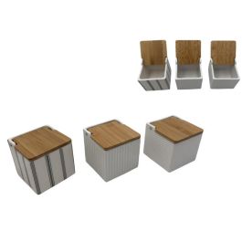 DKD Home Decor Salero Blanco Gres y Bambú 11 x 11 x 11 cm (3 Unidades) Precio: 16.50000044. SKU: B1GW6YSF25