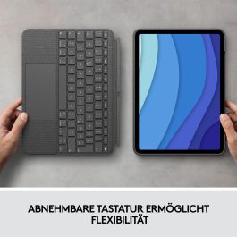 Logitech 920-010144 Combo Touch para iPad Pro 11" (1ª-3ª Gen) Teclado AZERTY Francés con Trackpad Cubierta Retroiluminada Gris Oxford